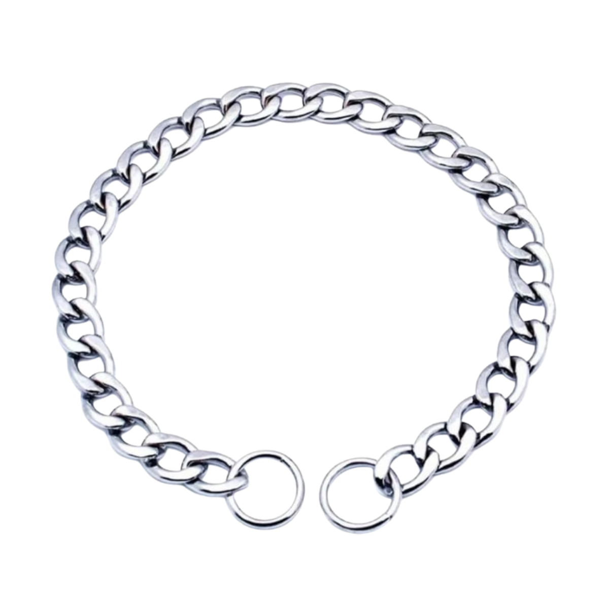 طوق تدريب الكلاب من كارتييه، مصنوع من المعدن ذي المظهر الفضي، على شكل سلسلة خانقة