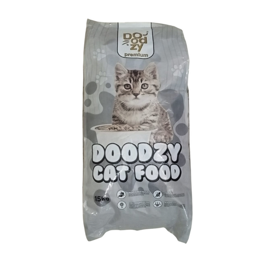 Doodzy cat food package with a kitten on a white background