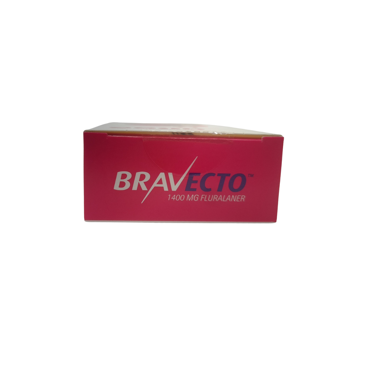 Red box of Bravecto with white text on a white background