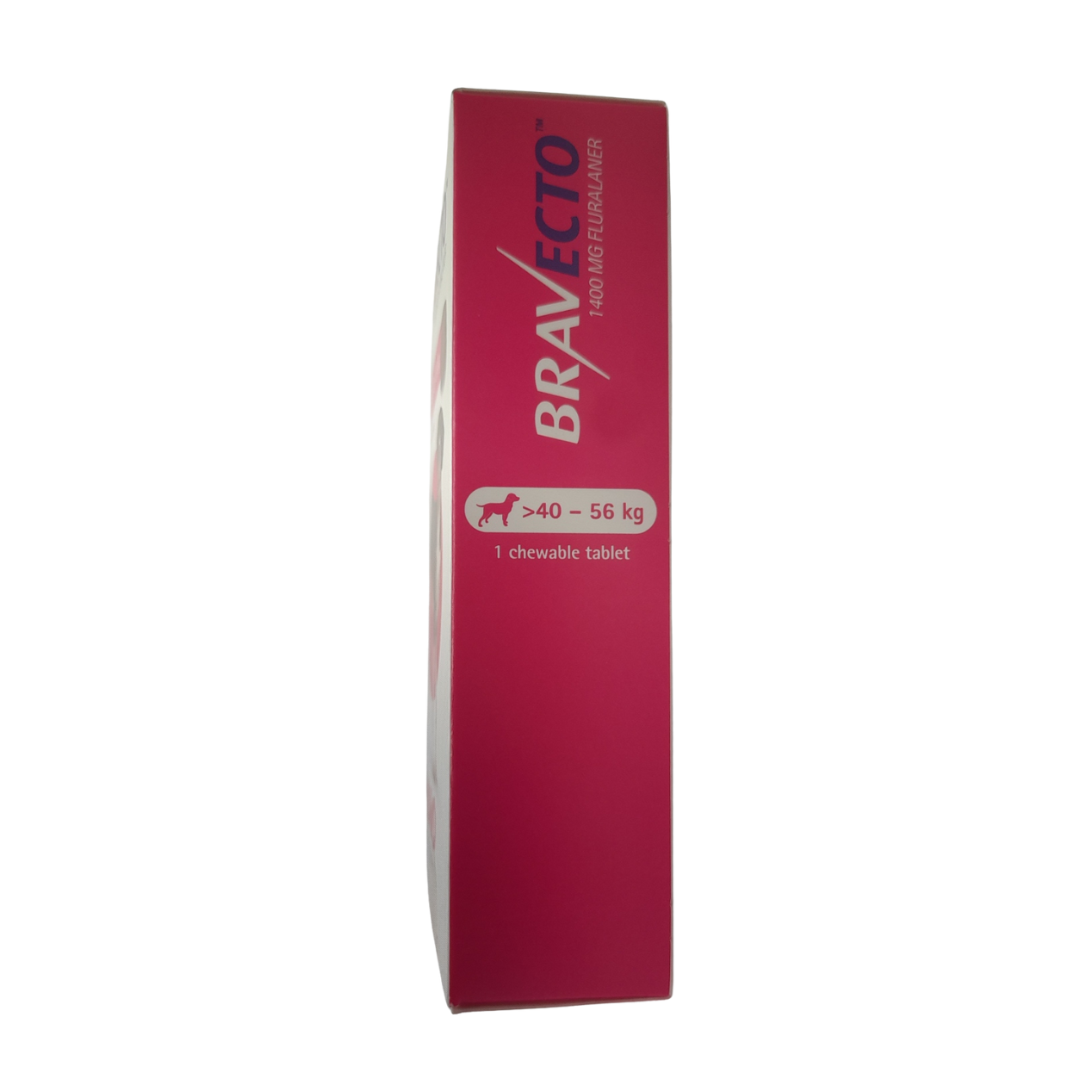 Red box of Bravecto for dogs on a white background