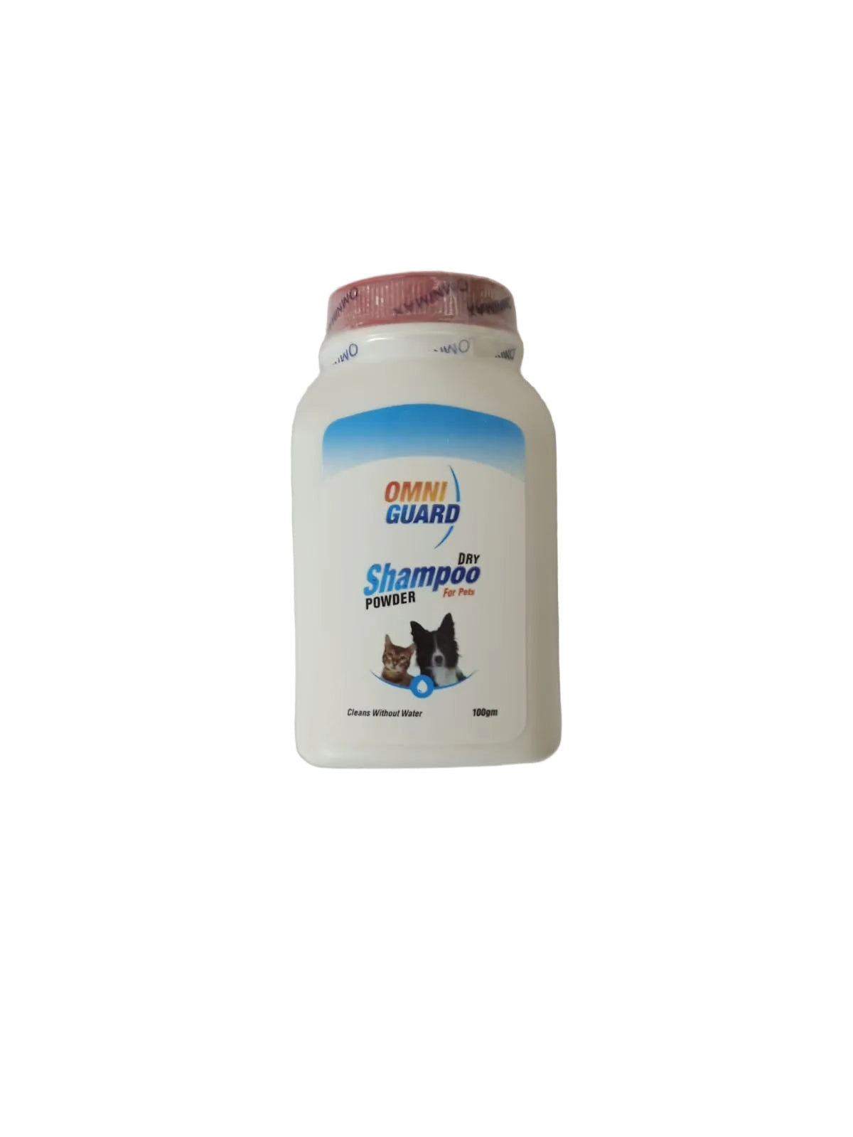 Pet shampoo bottle on a white background