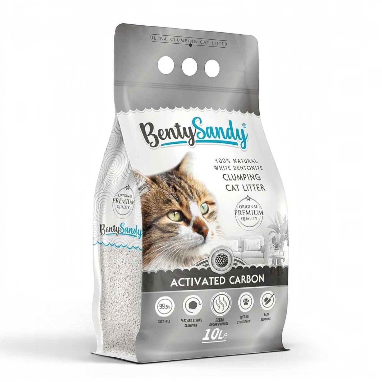 Benty Sandy with activated carbon clumping cat litter 10 L