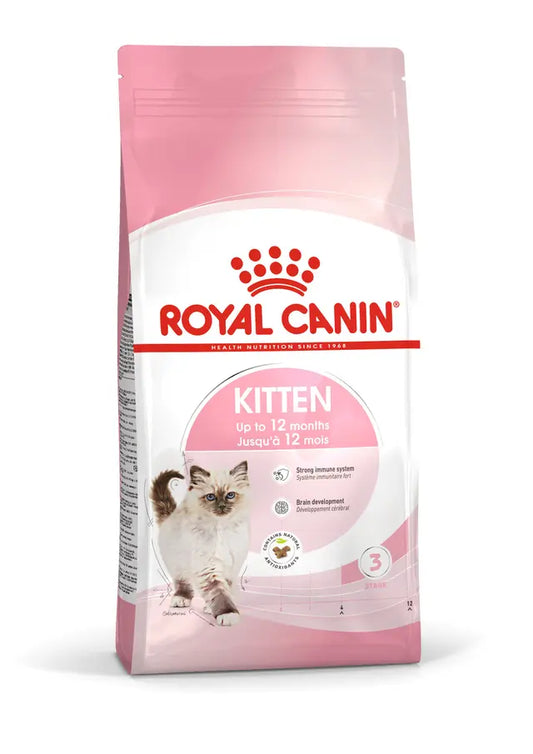 Royal Canin Kitten food packaging on a white background