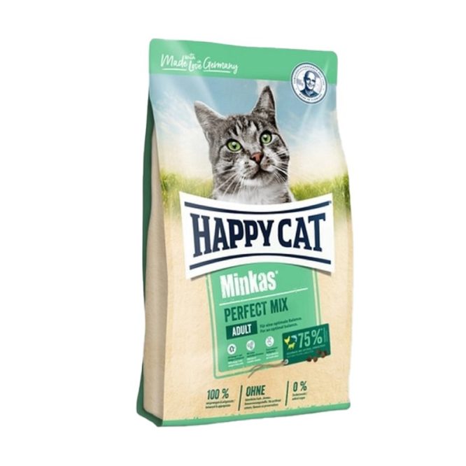 طعام جاف للقطط من HAPPY CAT MINKAS Perfect Mix 10 كجم