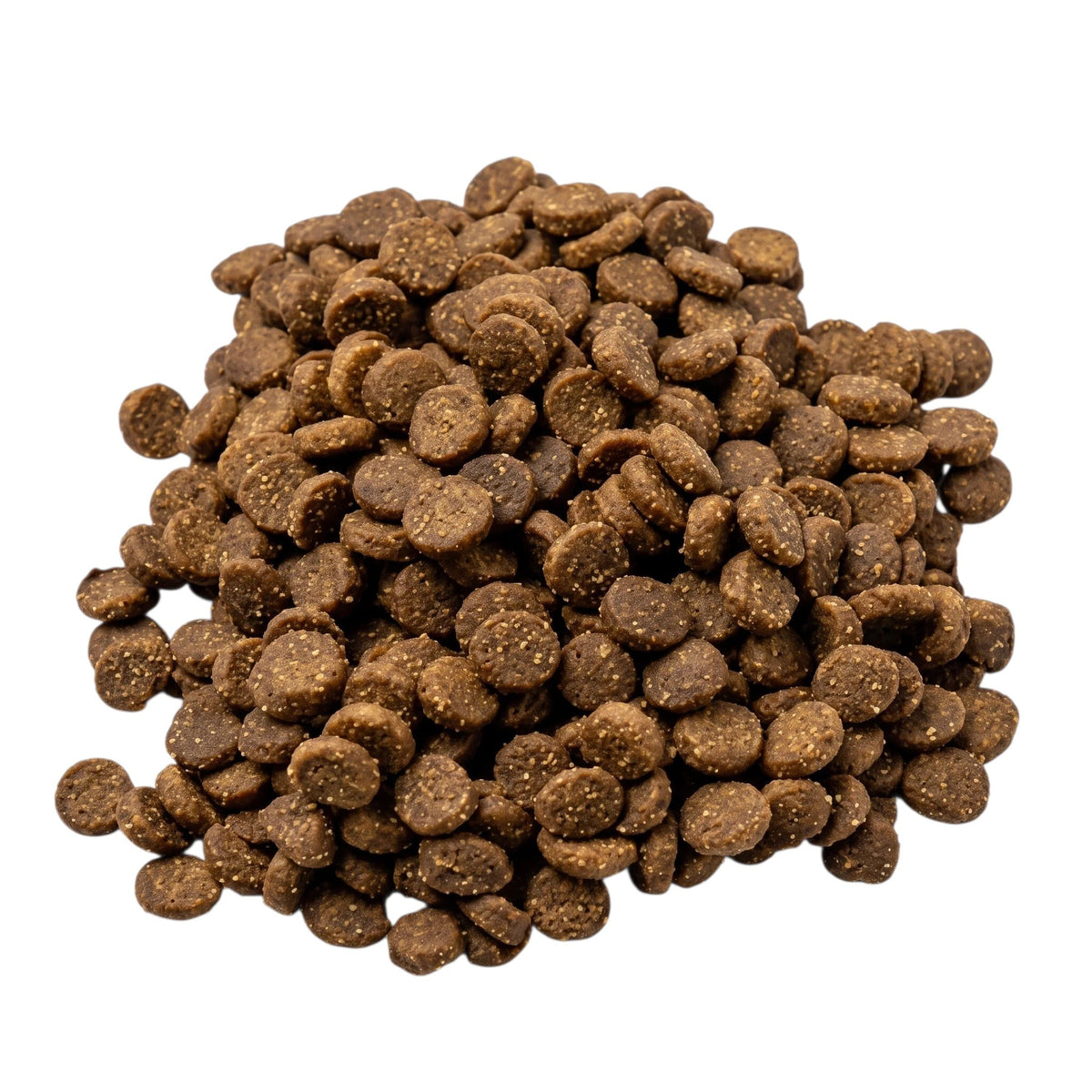 PetFriend DOODZY CLASSICO chicken-flavored dry cat food kibble in a brown, round, nutrient-rich pile.
