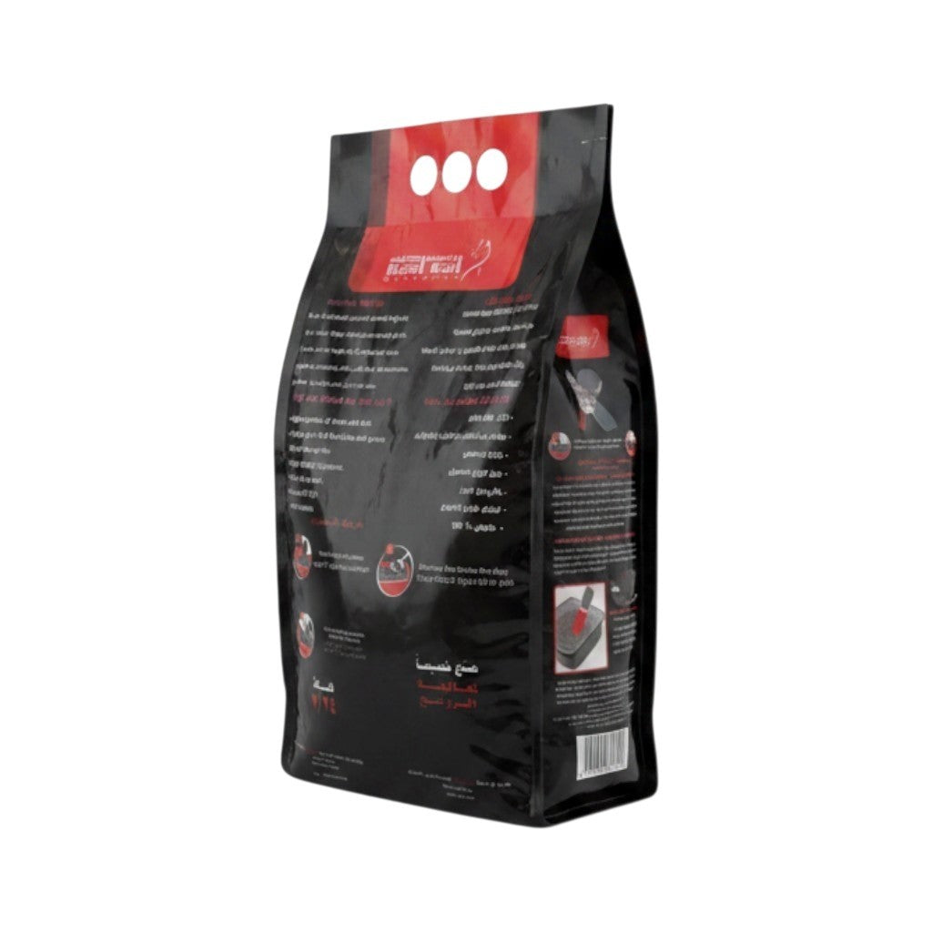 PetFriend Rest Cat peach scented clumping cat litter in a 5L black bag, back view showing product details.