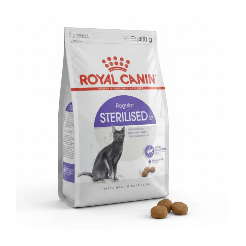 PetFriend Royal Canin Sterilised 37 dry cat food 400g bag for weight management and urinary health