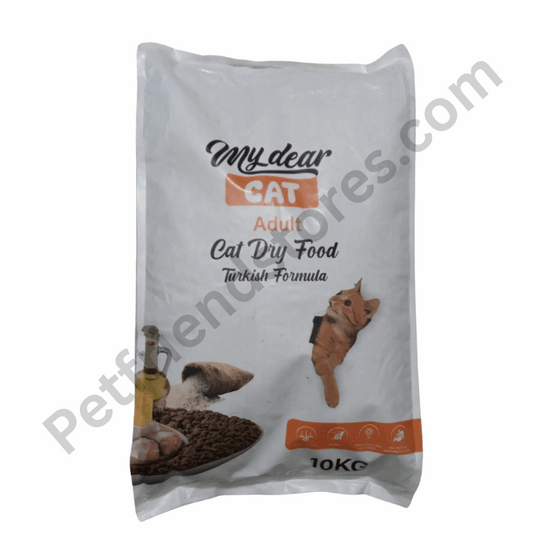Bag of My Dear Cat Adult Cat Dry Food with Turkish Formula on a white background