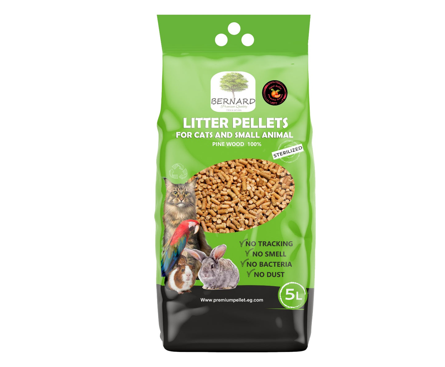 BERNARD wood pellets cat litter 5 L - Petfriend stores بتفريند ستورز