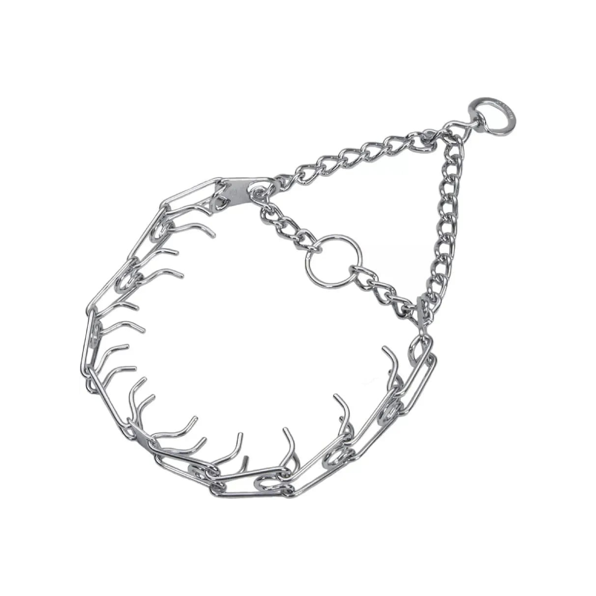 Spiky choke metal dog training chain collar