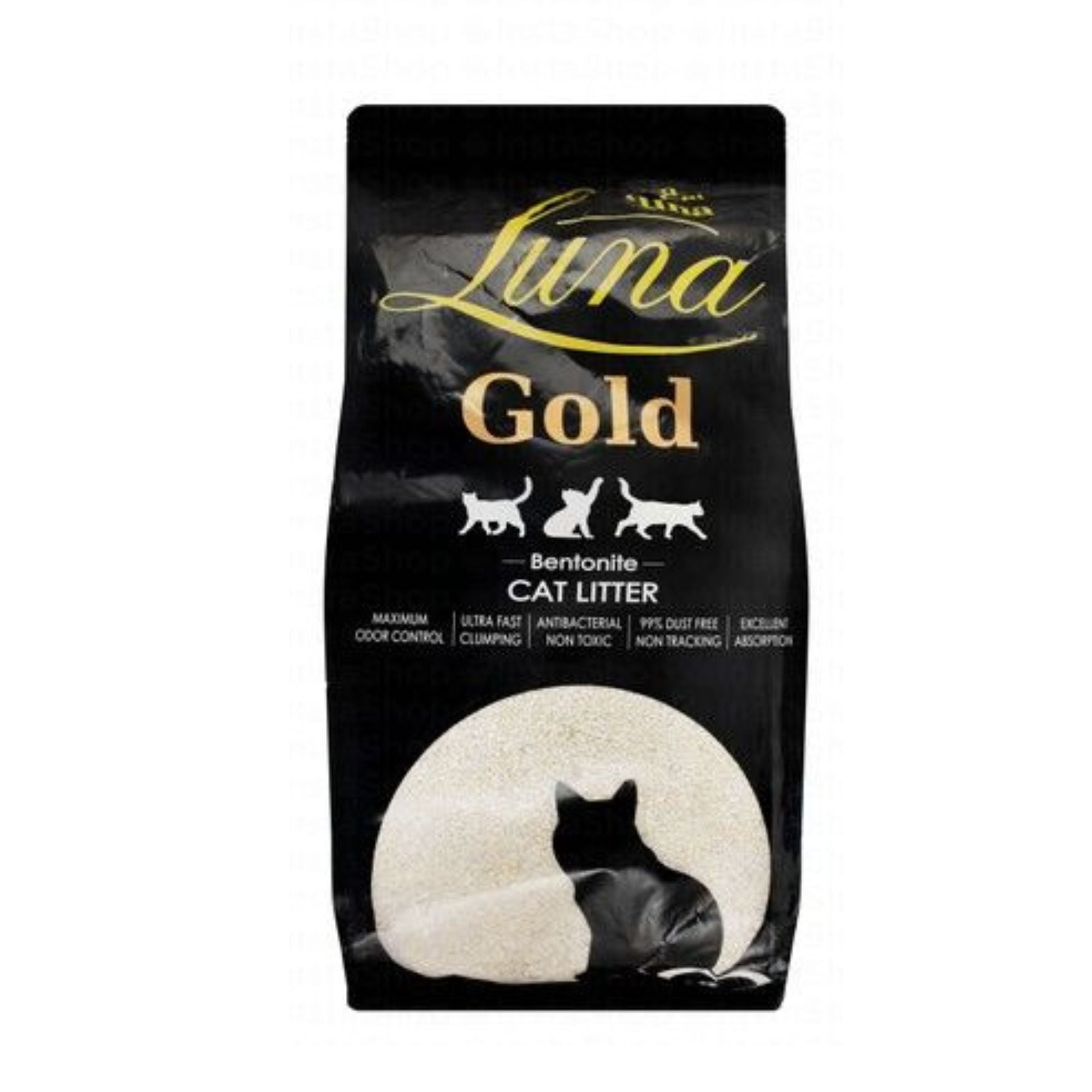 Luna Gold cat litter package on a white background 10 L
