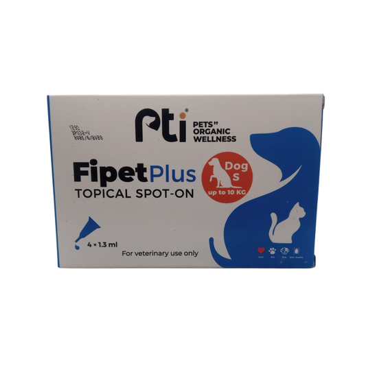 Box of Fipet Plus Topical Spot-On for dogs up to 10 kg on a white background