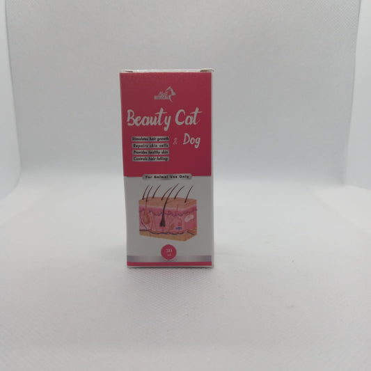 Box of 'Beauty Cat & Dog' product on a white background