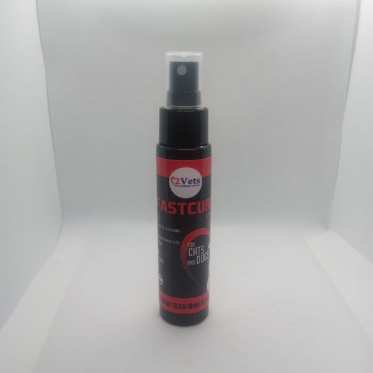 Black and red spray bottle with visible branding on a white background