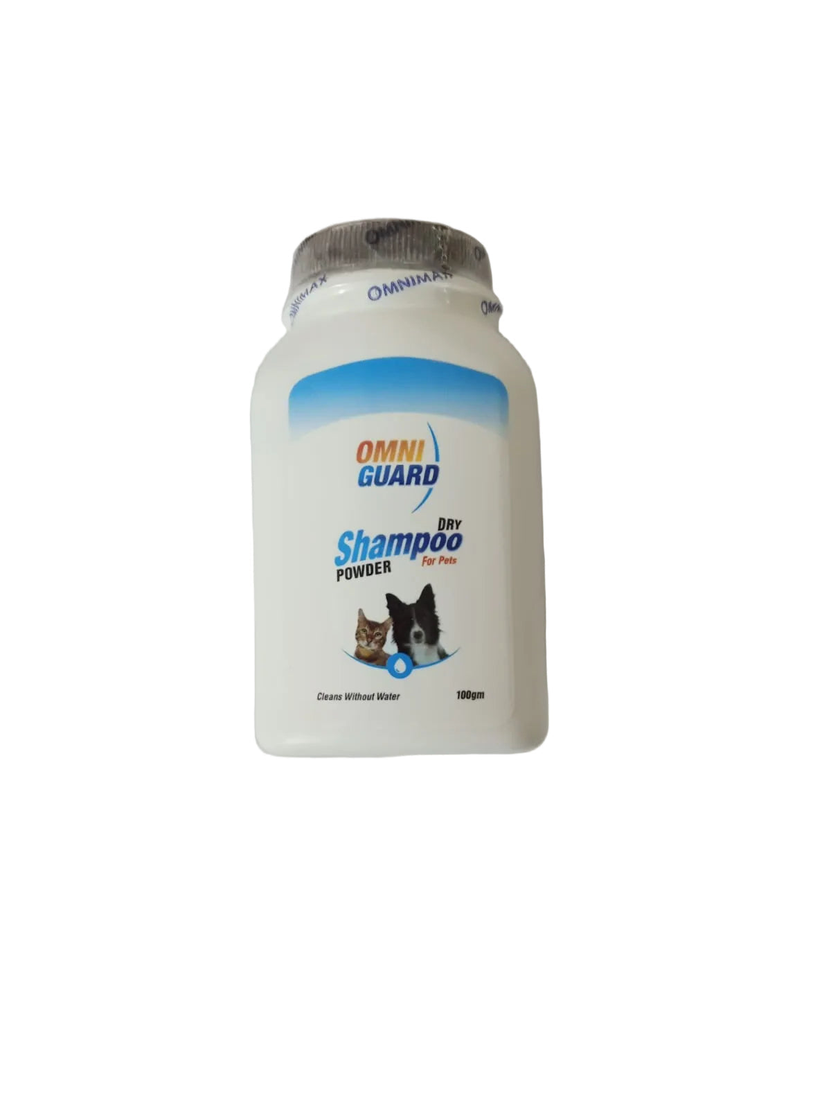 Pet shampoo bottle on a white background