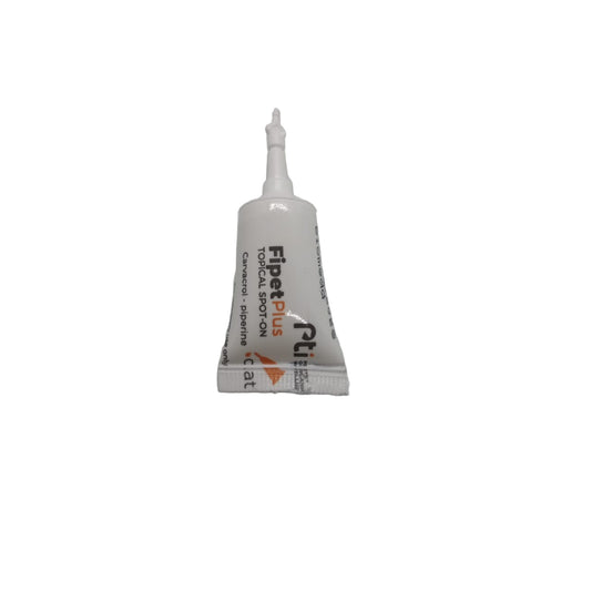 Small white tube with text on a light gray background