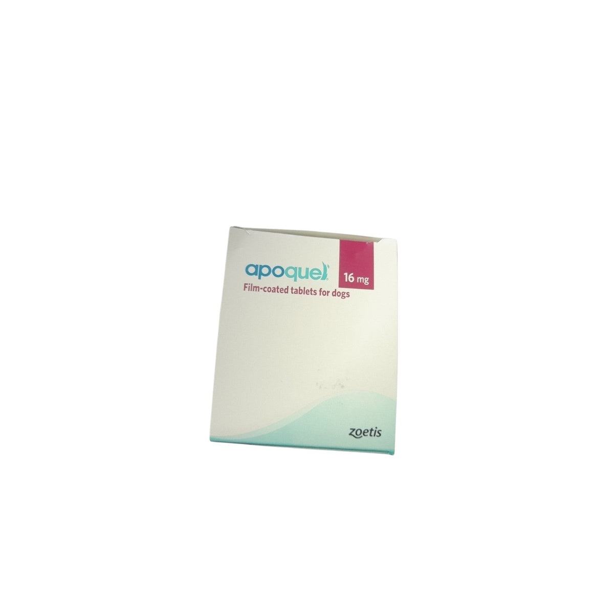 PetFriend Apoquel 16 mg film-coated tablets for dogs in a white box with pink and teal branding