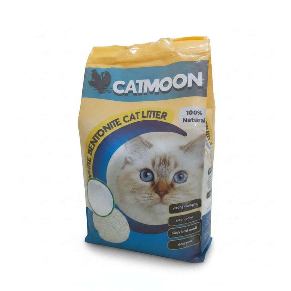 PetFriend Cat Moon 10L natural calcium bentonite clumping cat litter with Marseille soap scent in a blue and yellow bag