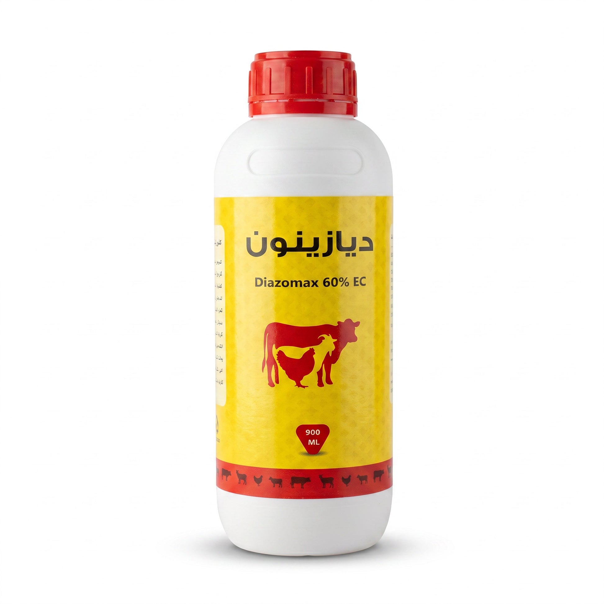 PetFriend Diazinon 60% insecticide in a 900ml bottle for controlling fleas, ticks, and pests on livestock.