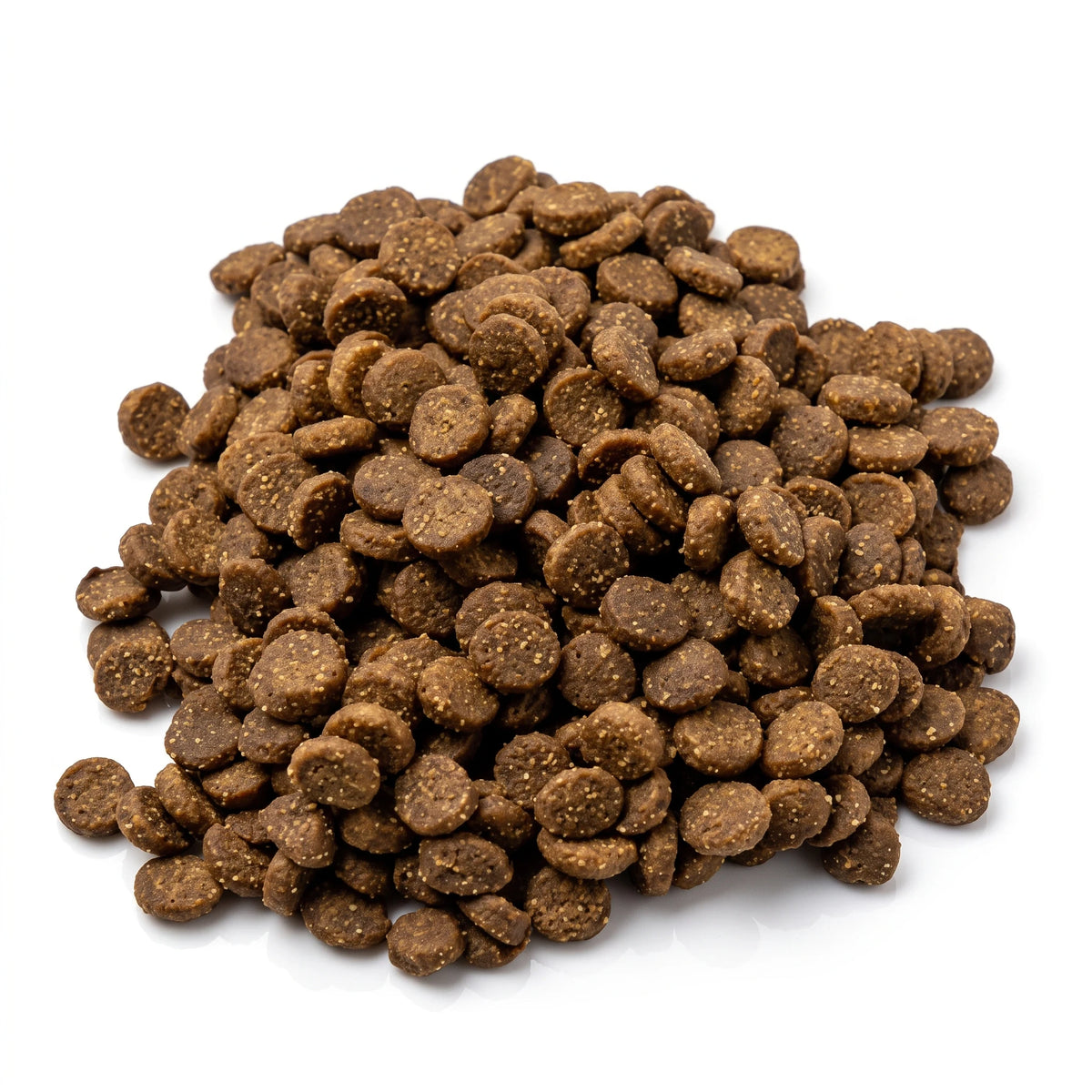 PetFriend DOODZY CLASSICO chicken-flavored dry cat food kibble in a brown, round, nutrient-rich pile.