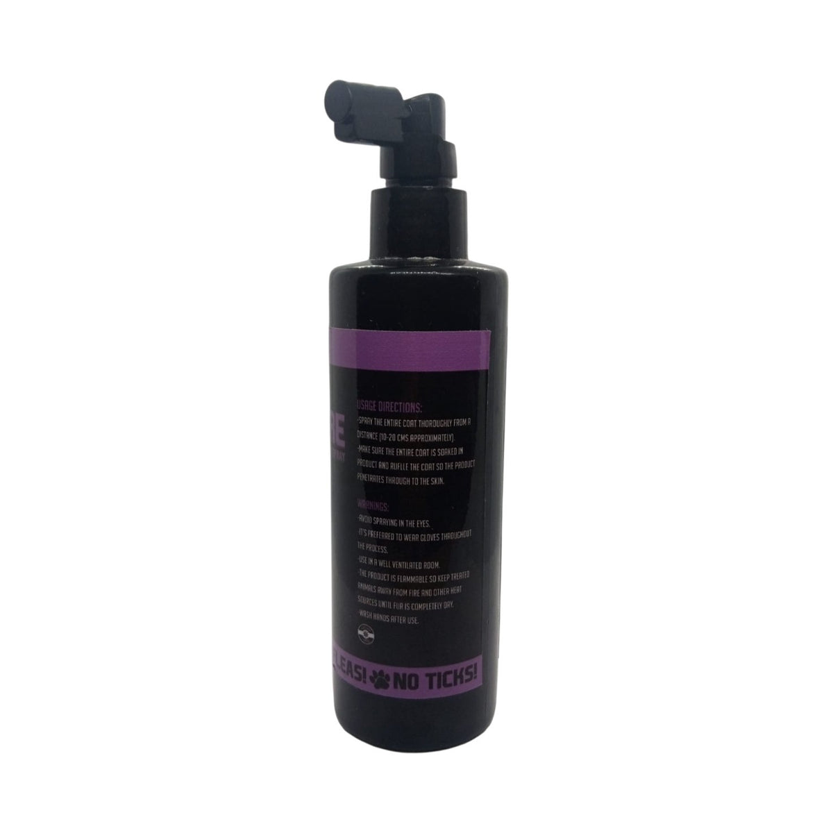 PetFriend FastCure flea and tick spray bottle with purple label and black pump dispenser for cats
