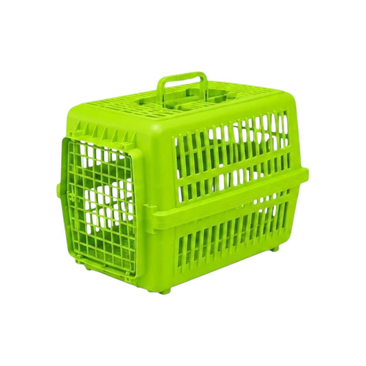 PetFriend Himalaya Pure orange plastic pet carrier box with ventilation slats and a secure front door.