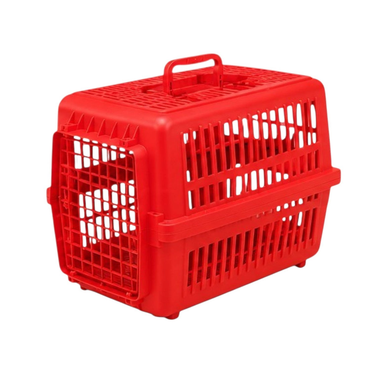 PetFriend Himalaya Pure lime green plastic pet carrier box with ventilation slots and top handle