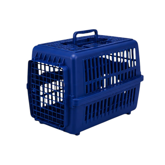 PetFriend Himalaya Pure pet carrier boxes in orange, green, blue, black, pink, and red with ventilation slots.