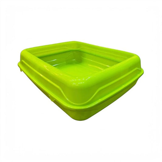 PetFriend X-Large Radwan cat litter box in bright lime green plastic with a low entry design for easy access