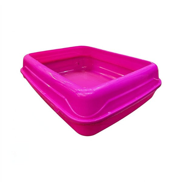 PetFriend X-Large pink plastic cat litter box with a low entry design for easy access and spacious interior.