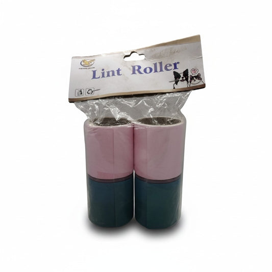 PetFriend lint roller refill pack featuring two rolls of adhesive paper for removing pet fur from clothing