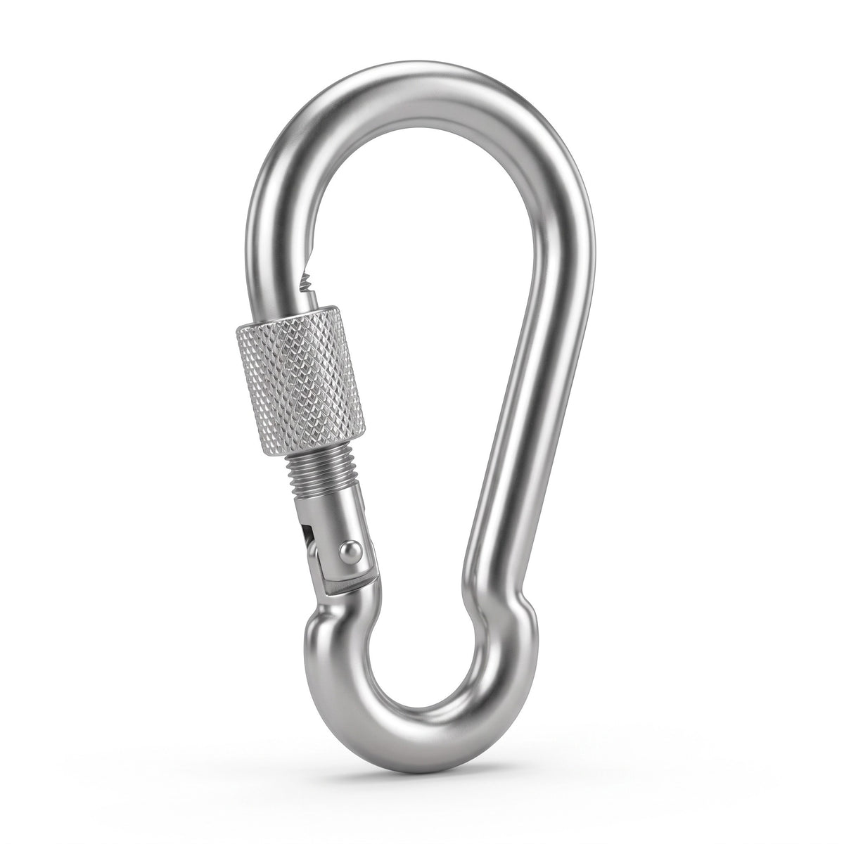 PetFriend silver metal carabiner fastener for dog chains with a secure screw-lock mechanism