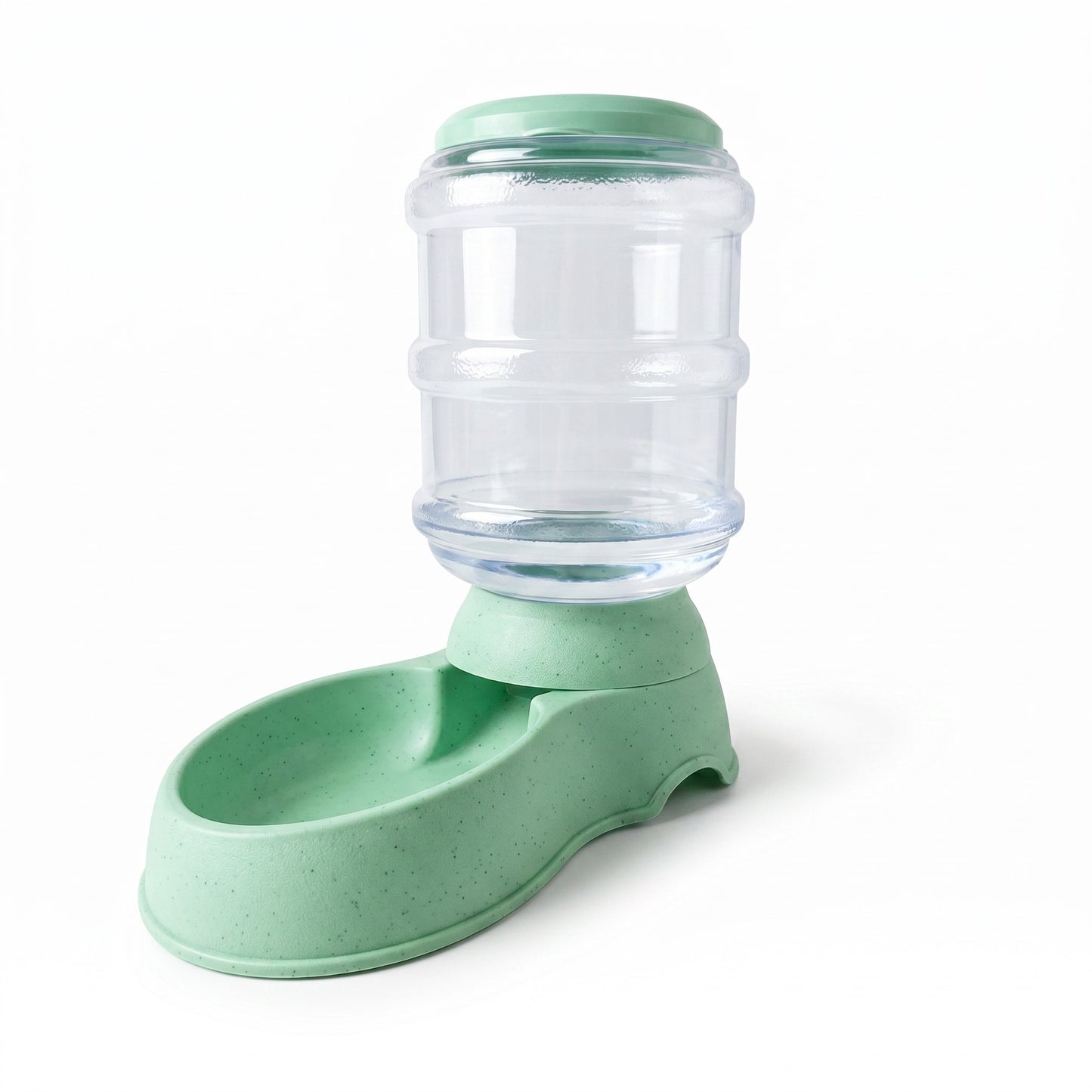 PetFriend large mint green automatic pet food dispenser bowl with a clear plastic gravity reservoir