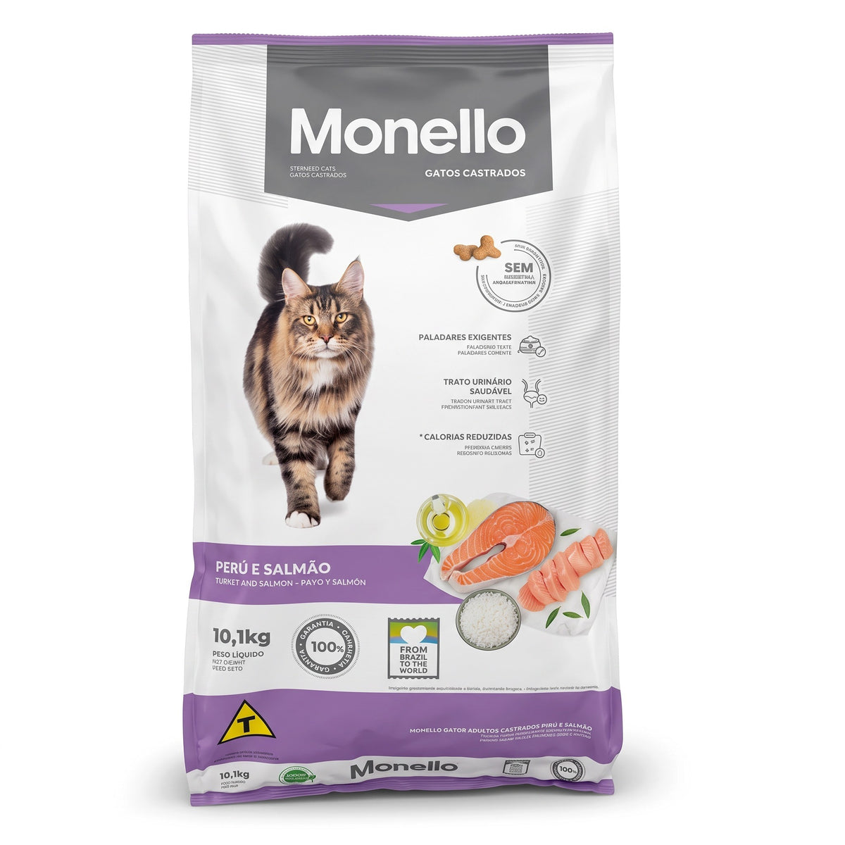 PetFriend MONELLO dry cat food for sterilized cats in a 10kg bag with turkey and salmon flavour