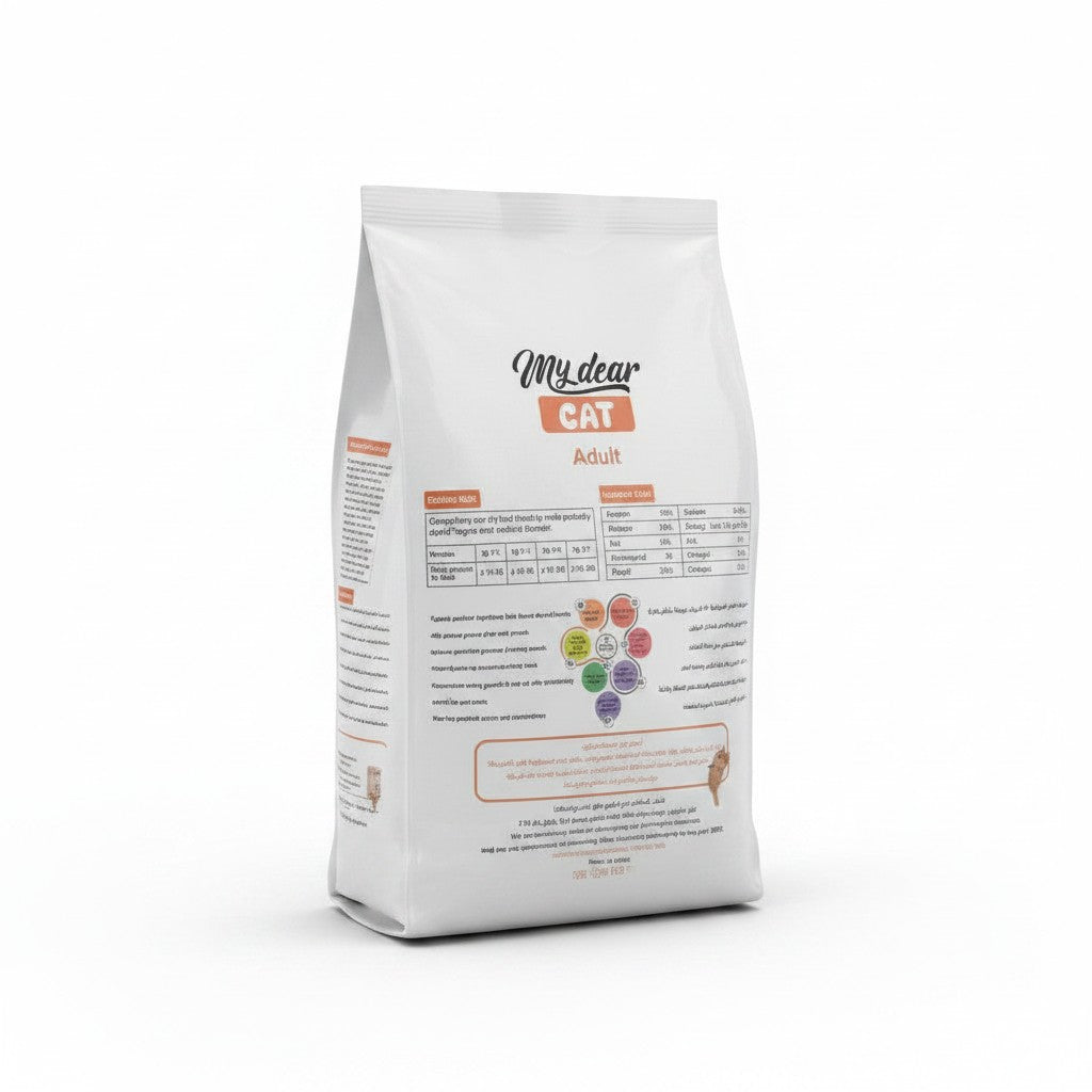 PetFriend My Dear Cat adult dry food 10kg bag with nutritional information and white packaging