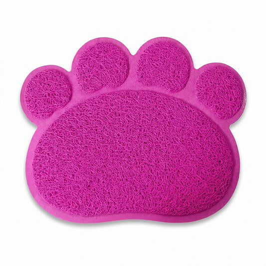 PetFriend pink paw-shaped cat litter mat designed to catch loose litter and keep floors clean