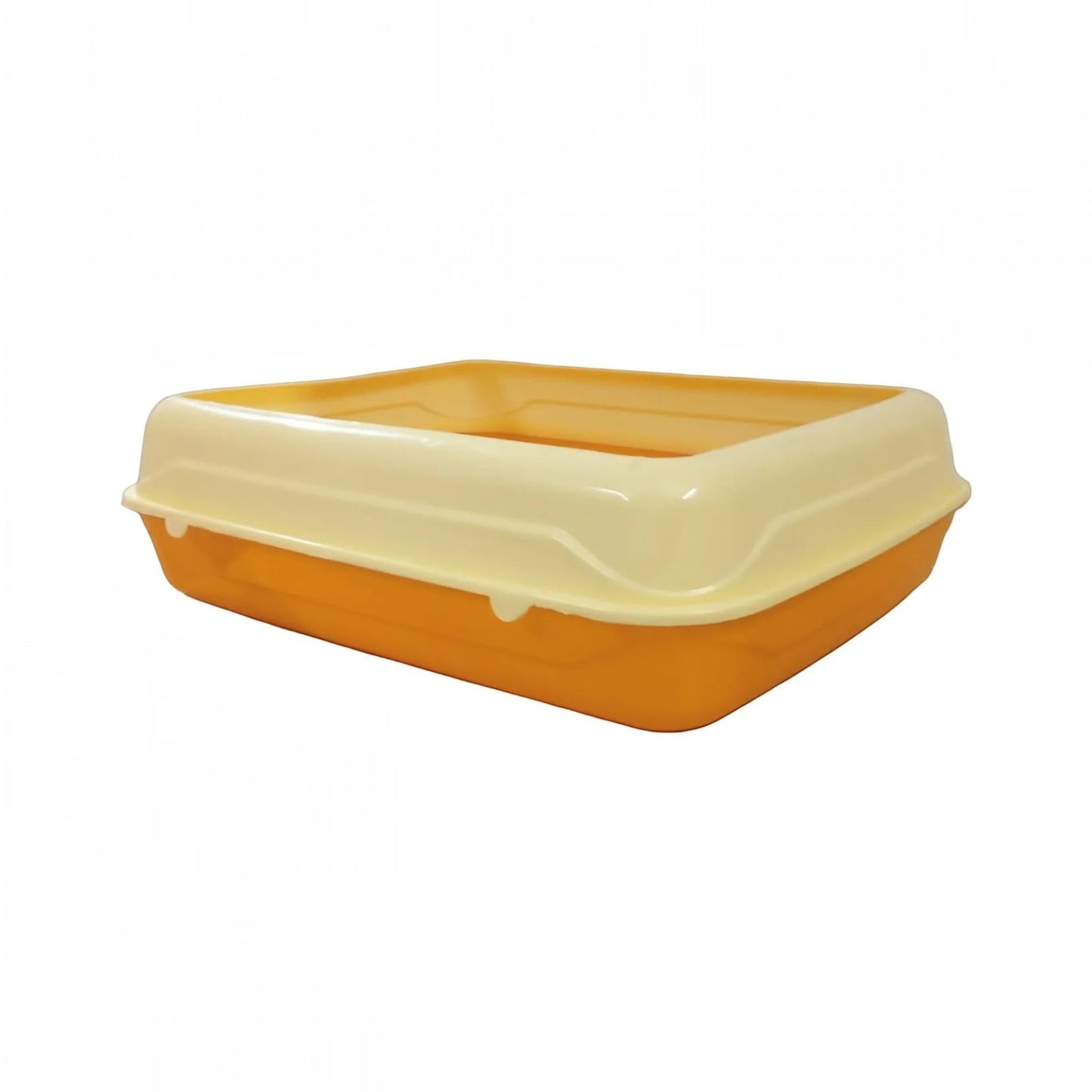 PetFriend X-Large Radwan cat litter box in orange and cream plastic with a low entry design for easy access