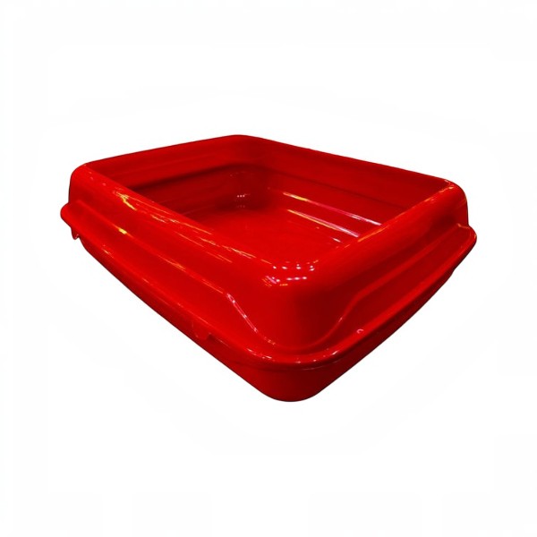PetFriend X-Large Radwan cat litter box in bright red plastic with a low entry design for easy access.