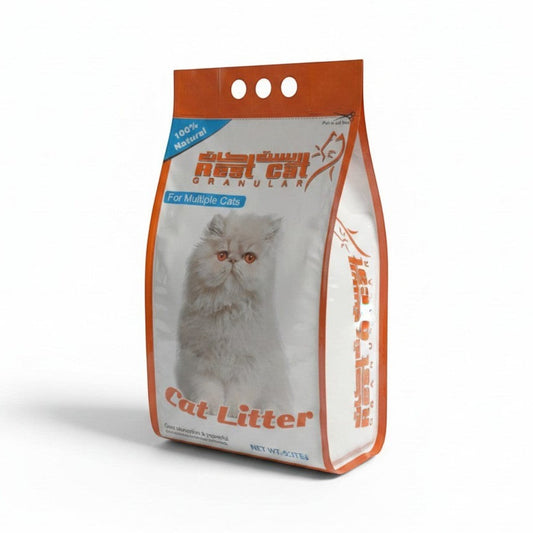 PetFriend Rest Cat natural bentonite cat litter in a 5L white bag with a Persian cat illustration