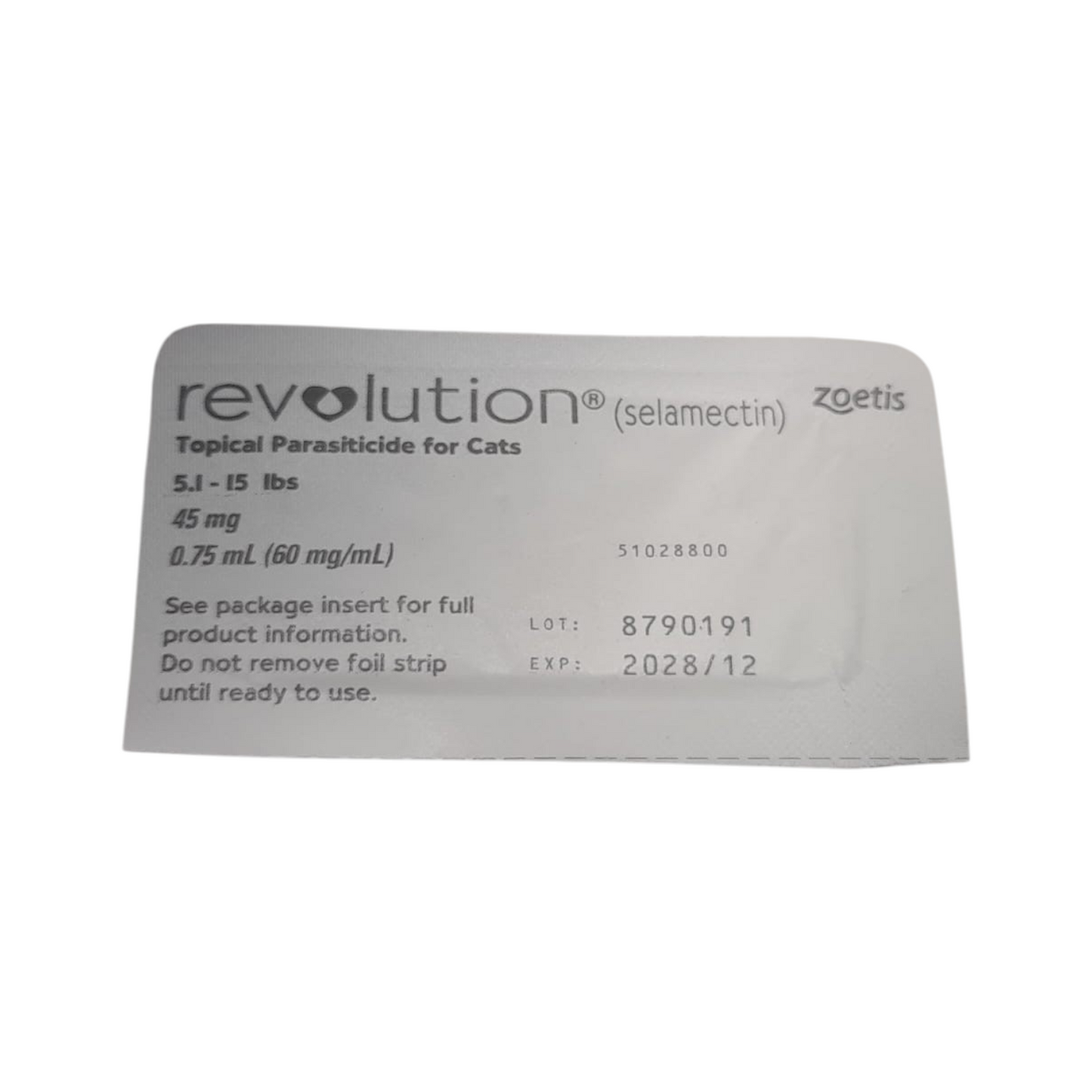 PetFriend Revolution 6% topical parasite treatment for cats in a single foil pipette applicator