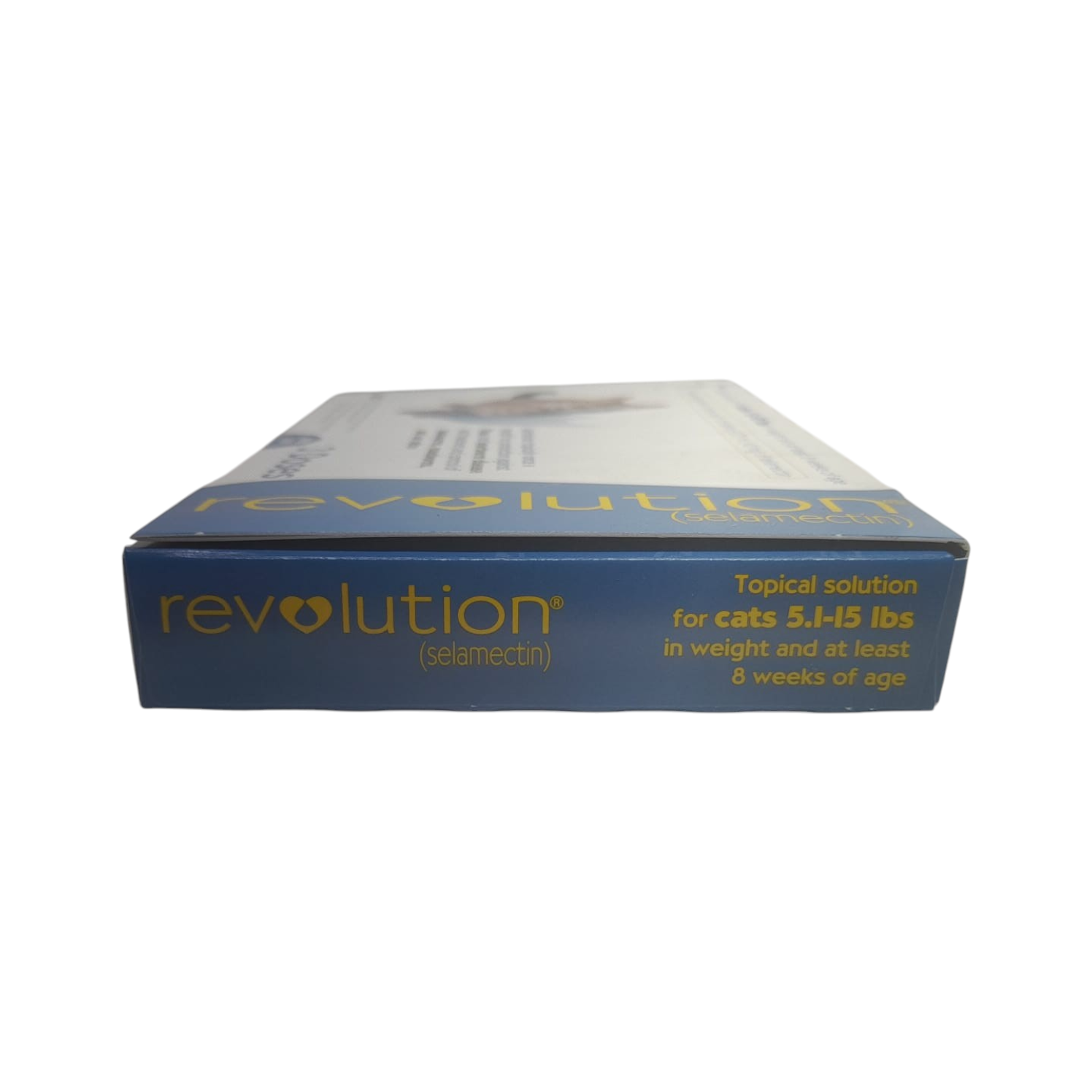 PetFriend Revolution topical solution box for cats 5.1-15 lbs, featuring blue and yellow branding.