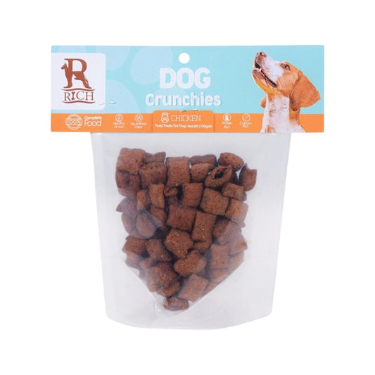 PetFriend Rich chicken dog crunchies in a clear resealable pouch for training rewards