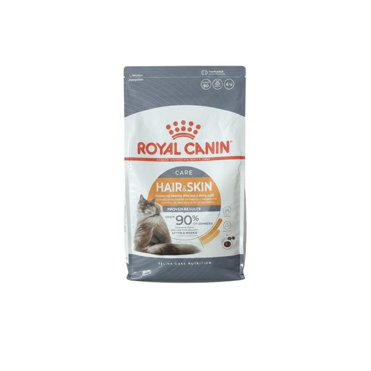 PetFriend Royal Canin Hair & Skin Care dry cat food 4kg bag with a long-haired cat illustration