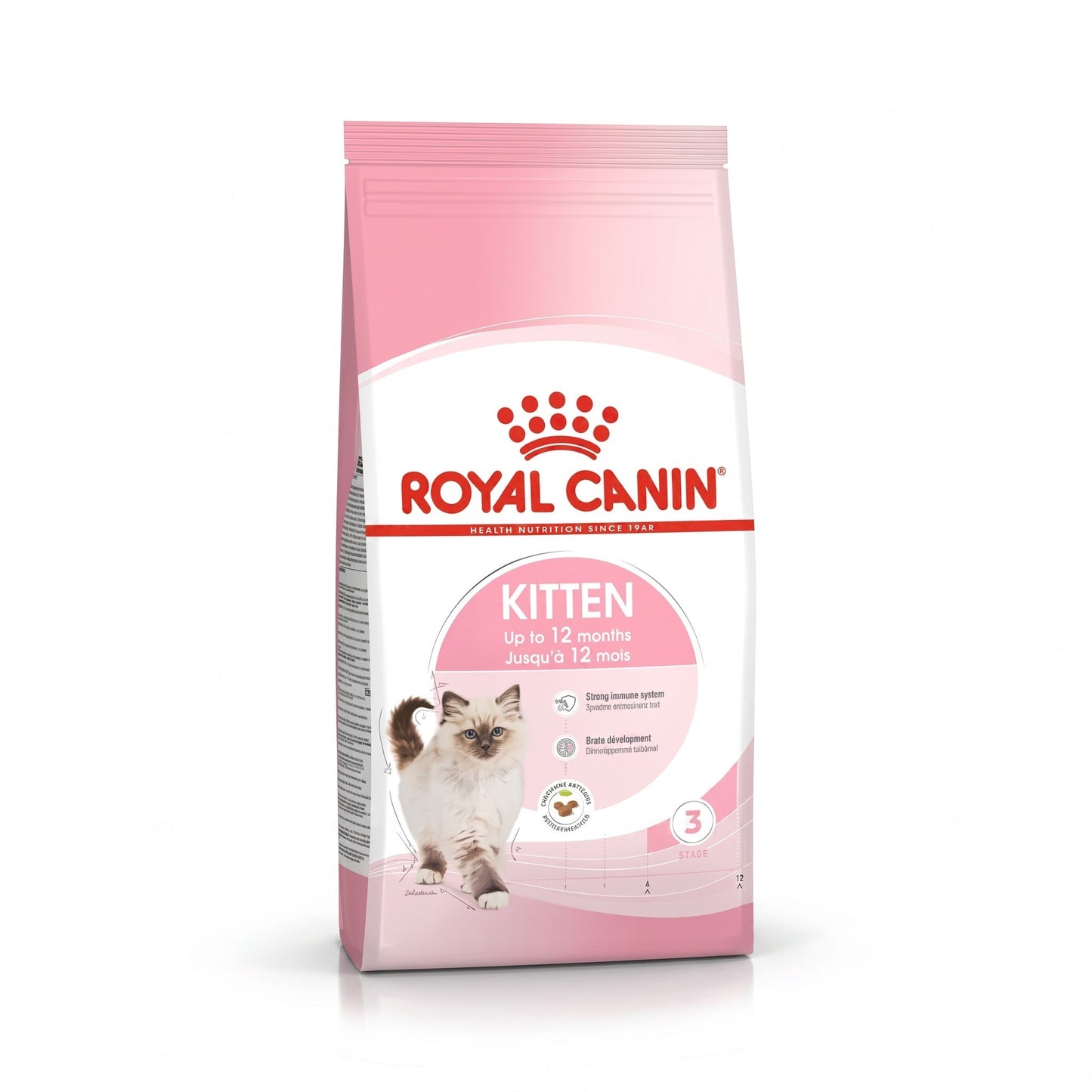 PetFriend Royal Canin Kitten dry food 2kg bag with a cute kitten illustration on pink packaging