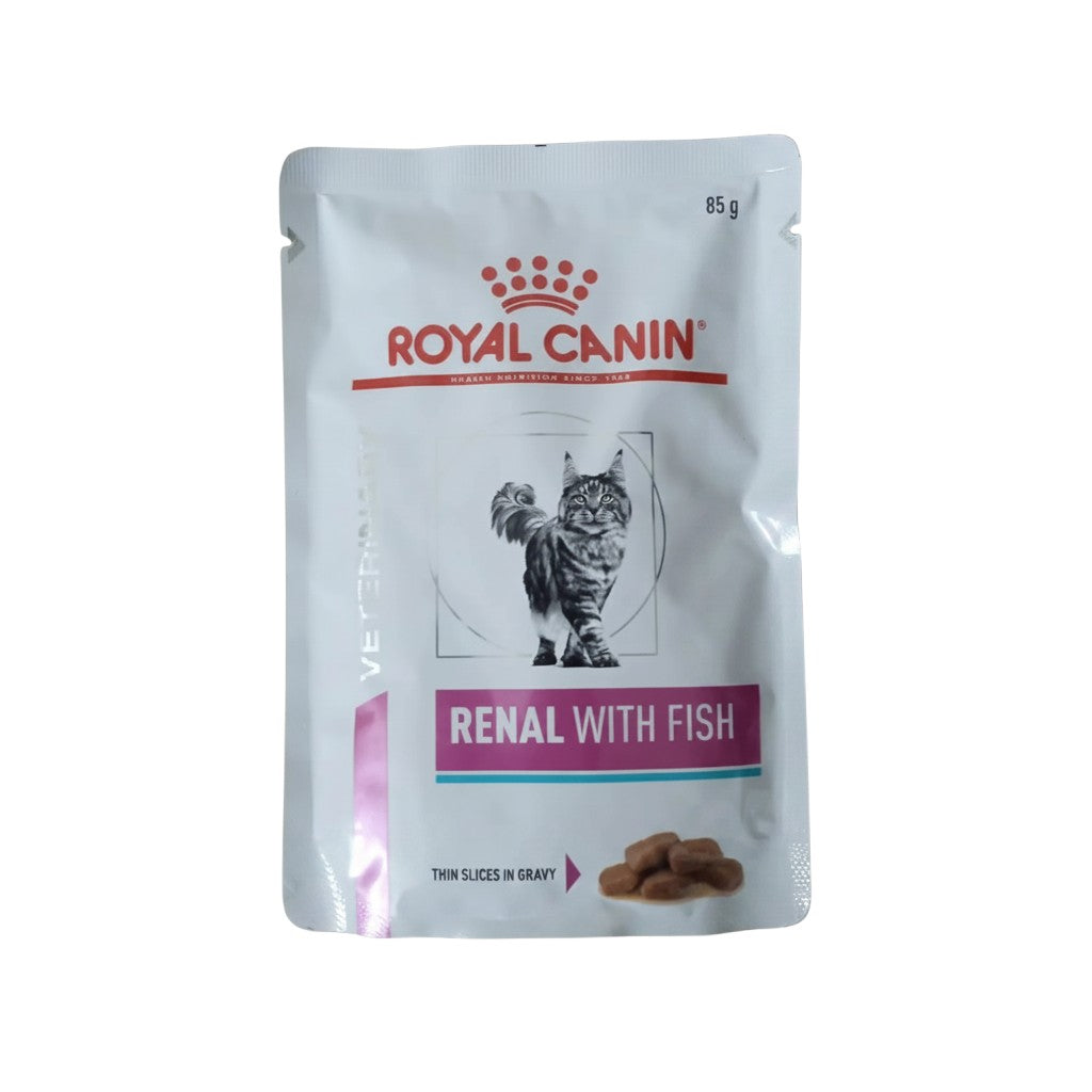 PetFriend Royal Canin Renal wet cat food pouch with fish in gravy for kidney support