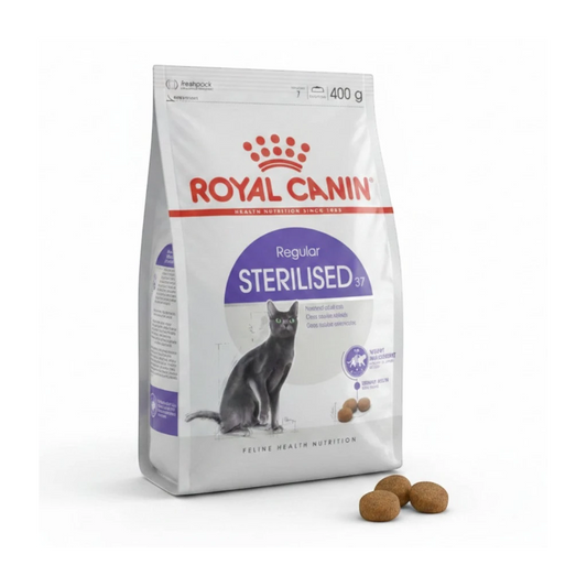 PetFriend Royal Canin Sterilised 37 dry cat food 400g bag for weight management and urinary health