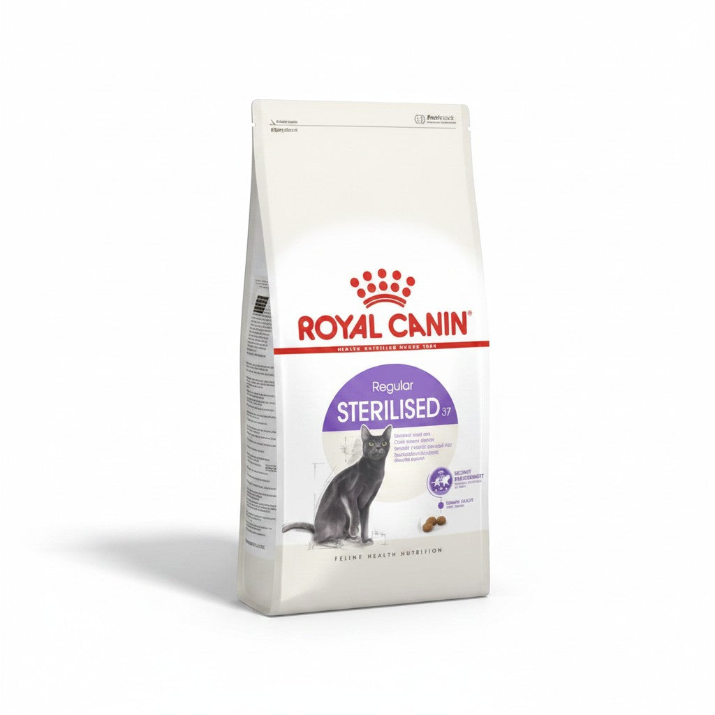 PetFriend Royal Canin Sterilised 37 dry cat food bag for weight management in neutered adult cats
