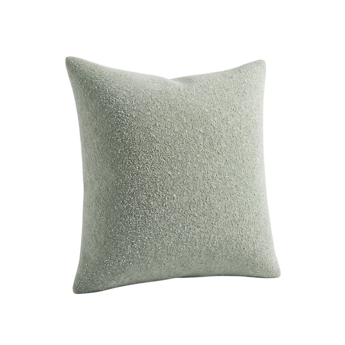 PetFriend sage green textured bouclé scatter cushion with a soft, tactile finish on a white background