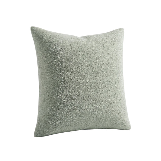 PetFriend sage green textured bouclé scatter cushion with a soft, tactile finish on a white background