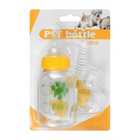 Pet bottle with accessories on a white background